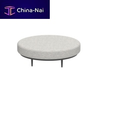 Contemporary pouf ORGANIXfabricaluminumround
