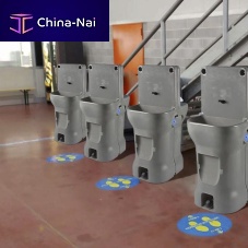 Hand basin with post Aquastandrectangularhigh-density polyethylene (HDPE)for public space