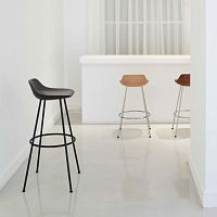 Contemporary bar stool HIROSHIMAoakbeechwalnut