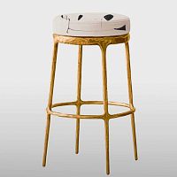 Contemporary stool IPANEMA IIfabricbrass baseupholstered