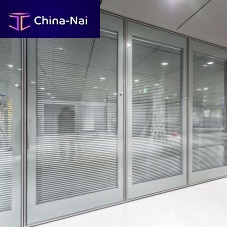 Mobile partition LUMIEREglazedaluminumcommercial