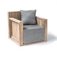 Contemporary armchair GREGORYfabricteakwith removable cushion