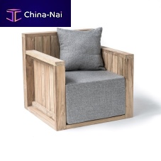 Contemporary armchair GREGORYfabricteakwith removable cushion