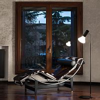 Floor-standing lamp pin F1270aluminumblown glasscontemporary