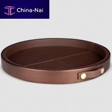 Walnut serving tray Maxwellbrassleatherhome