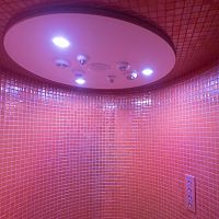 Recessed ceiling shower head EXPERIENCEroundrainwith built-in light