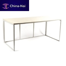 Contemporary table woodenaluminum baserectangular