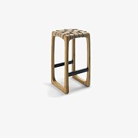 Contemporary bar stool BUNGALOWleatherfabriciron base