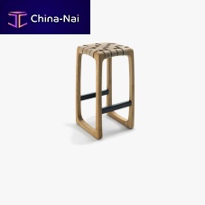 Contemporary bar stool BUNGALOWleatherfabriciron base