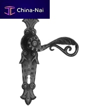 Door handle CORTINAwrought irongoldrustic