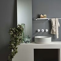 Double-handle washbasin mixer tap PR51AQ211C03+PR51MB001C03wall-mountedbrassbathroom