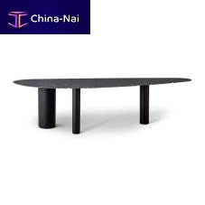 Contemporary dining table canriasgranitealuminum base3-legged