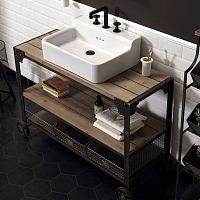Free-standing washbasin cabinet INDUSTRIALISwoodenmetaltraditional