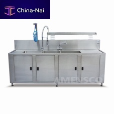 Cleaning station for the medical sector IWS 3S 200stainless steelwith sink