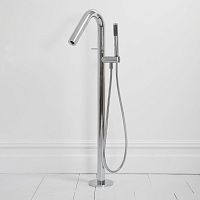 Shower mixer tap TUBE ROUNDfor bathtubfloor-mountedchrome-plated brass
