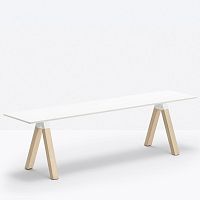 Contemporary bench arki-bench ARKBWoaksteellaminate