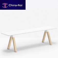 Contemporary bench arki-bench ARKBWoaksteellaminate