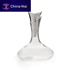 Crystal decanter RIPPLE EFFECT stainless steelfor domestic use