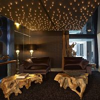Contemporary ceiling light STARLIT glassmetalLED