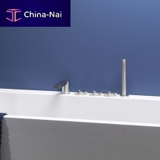 Double-handle bathtub mixer tap PR50EJ201INOXcountertopstainless steelbathroom
