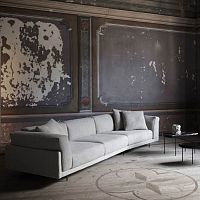 Contemporary sofa ECHOOfabricleathergray