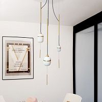 Pendant lamp TRIO FLEUR DE KAOLINlacquered steelbrushed brassporcelain