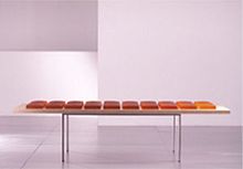 Contemporary bench VOYAGERwooden