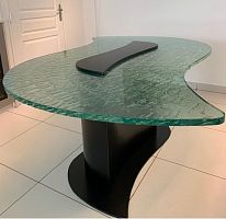 Original design table MDFglassmetal base