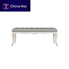 Contemporary upholstered bench Rococofabricglossy lacquered wood baseglossy lacquered wood