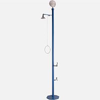 Galvanised steel shower M-PBF17for public poolwith foot washer