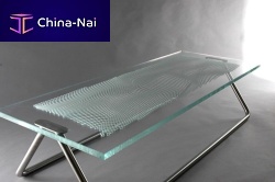 Contemporary side table glassmetal baserectangular