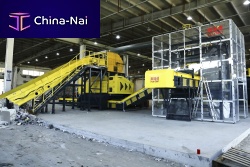 Industrial waste treatment plant automatedwith separatorswith shredder