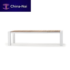 Contemporary table TOPteakaluminum baserectangular