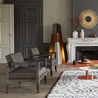Contemporary armchair Hegoafabricgalvanised steelwith removable cushion