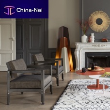 Contemporary armchair Hegoafabricgalvanised steelwith removable cushion