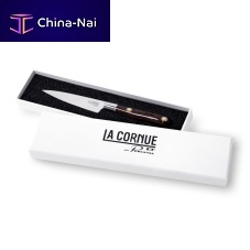 Paring knife with wooden handle with steel blade