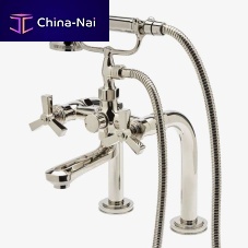 Double-handle bathtub mixer tap AEXT40deck mountedchromed metalbrass