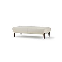 Contemporary upholstered bench Silhouette fabricsolid wood basewhite