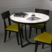 Contemporary dining table ALEXISalabastermetal baseround