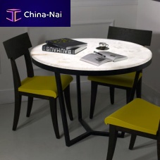Contemporary dining table ALEXISalabastermetal baseround