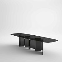 Contemporary table Metropolisbronzeceramicmarble