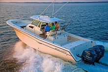 Outboard center console boat Canyon 376triple-enginesport-fishingwith cabin