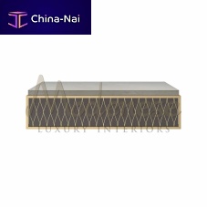 Contemporary coffee table 20108woodenmetal baserectangular