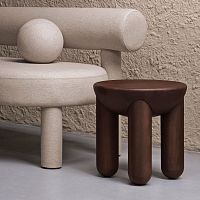 Contemporary side table Freyja walnutashoak