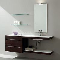 Wall-hung washbasin cabinet PLAY.01woodenCorian®contemporary