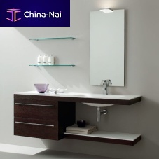 Wall-hung washbasin cabinet PLAY.01woodenCorian®contemporary