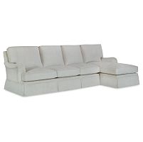Contemporary sofa PORTER SECTIONAL leatherwhitemaple