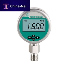 Pressure gauge with LCD display built-instainless steelfor gas