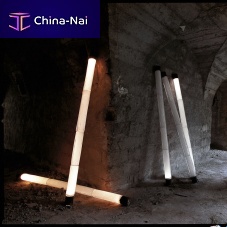 Contemporary light column BAMBOOmetalglassrubber