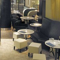 Contemporary stool MARTINIwooden baseupholsteredcommercial